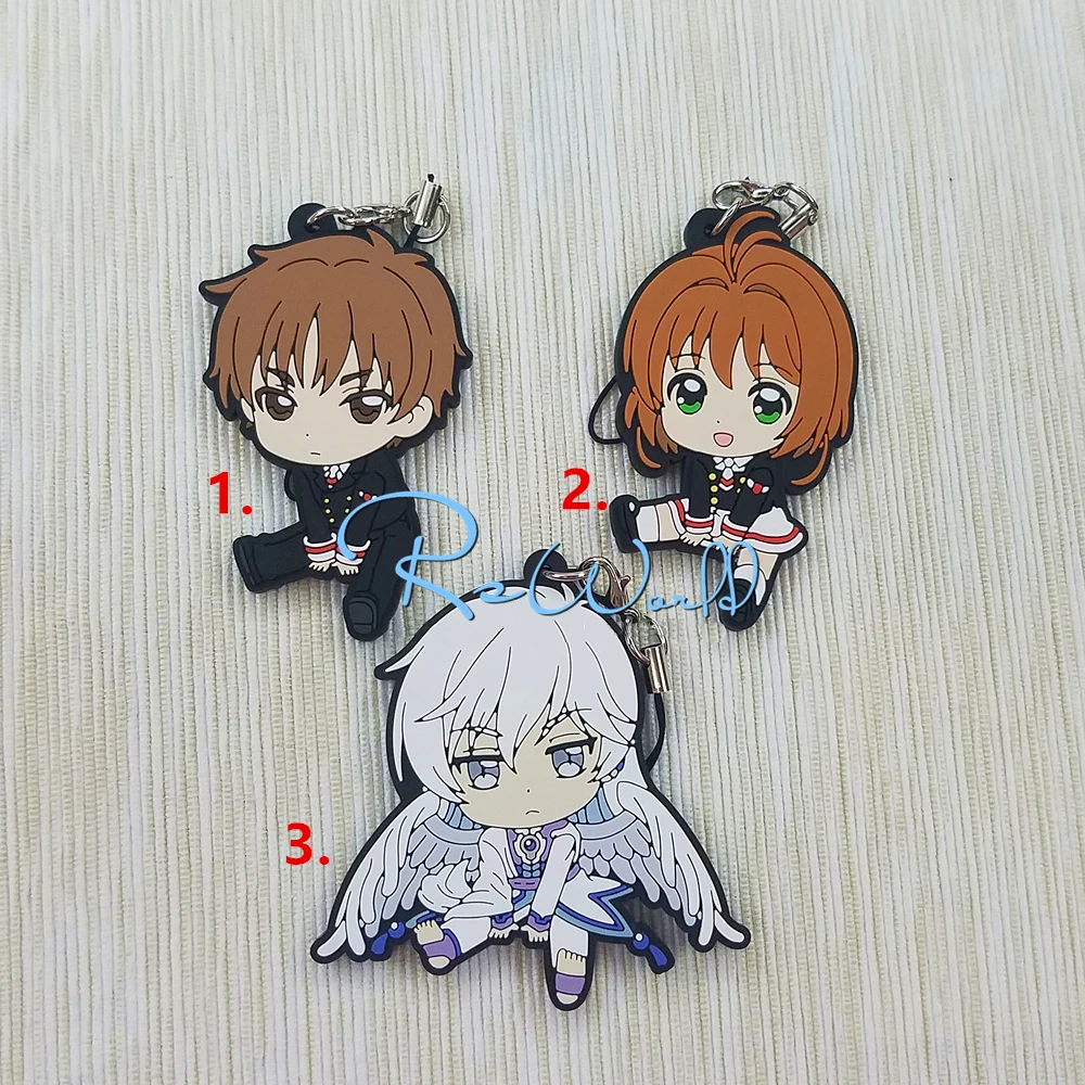 

CARDCAPTOR SAKURA CLEAR CARD Anime KINOMOTO SAKURA LI SYAORAN YUE Rubber Keychain