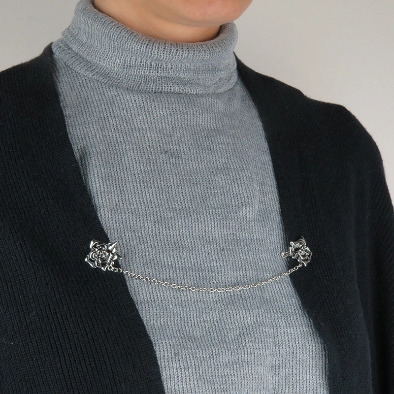 Винтажные зажимы в форме розы для свитеров и шальников Женская металлическая