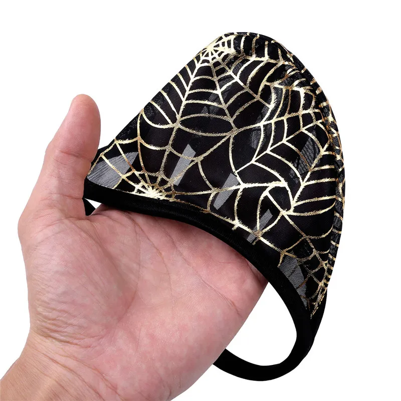 TiaoBug мужское нижнее белье с золотым рисунком паутины прозрачное C String сексуальное