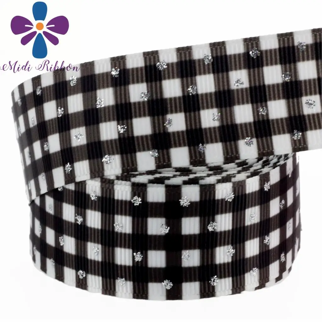 1 &quot25 мм Мини точки блеск проверьте джинсы Sweet Heart Отпечатано Grosgrain ленты DIY