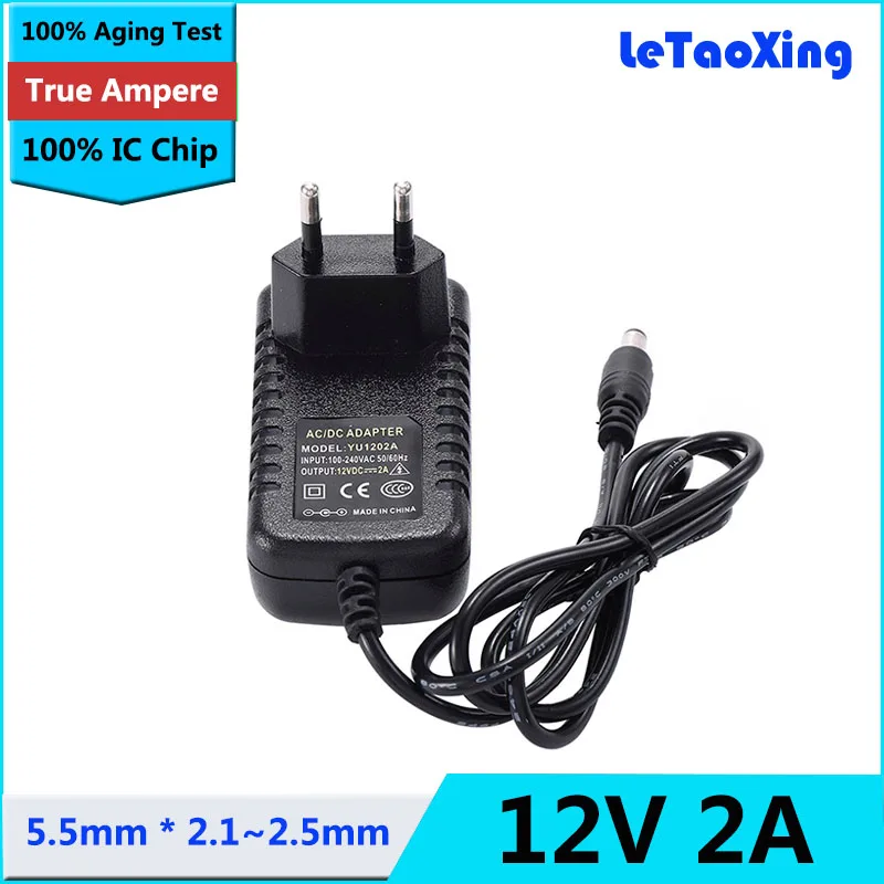 С IC программой AC DC 12V 2A адаптер питания Трансформатор 2 5 мм x 1.5A зарядное