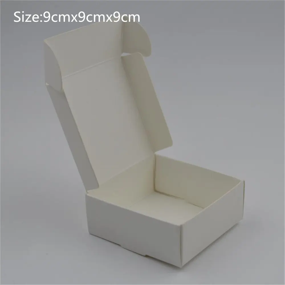 9cmx9cmx9cmwhite Новая маленькая крафт-бумага коробка коричневый картон мыло ручной работы в коробке белая крафт-бумага подарочная коробка черная упаковка коробка для ювелирных изделий - Цвет: 9cmx9cmx9cmwhite