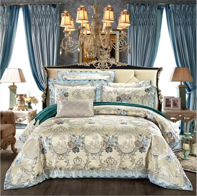 Вышитый пододеяльник набор постельного белья King queen size Восточный жаккард