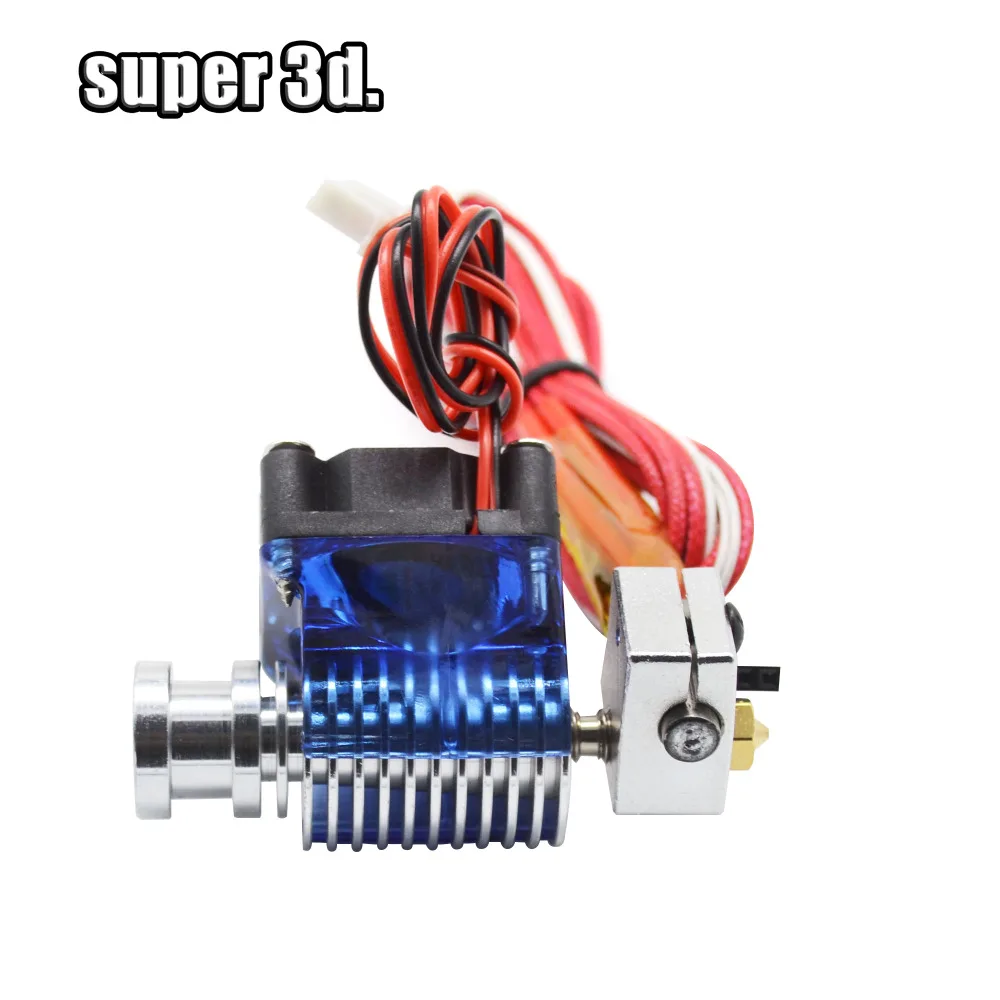 V6 Wade короткое расстояние J-head Hotend 12 В/24 В для 1,75 мм/3,0 мм экструдер с охлаждающим вентилятором цельнометаллический трет для 3d принтера