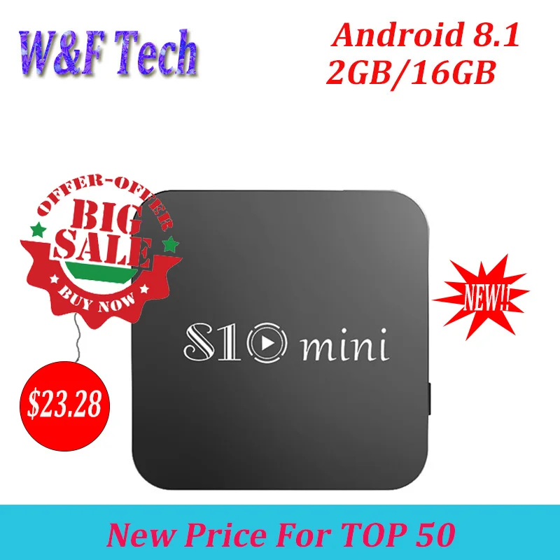 S10 мини ТВ приставка Android 8,1 Смарт ТВ приставка 2 Гб 16 Гб Amlogic S905W Четырехъядерный 4K ТВ приставка 2,4G wifi медиаплеер PK X96 мини