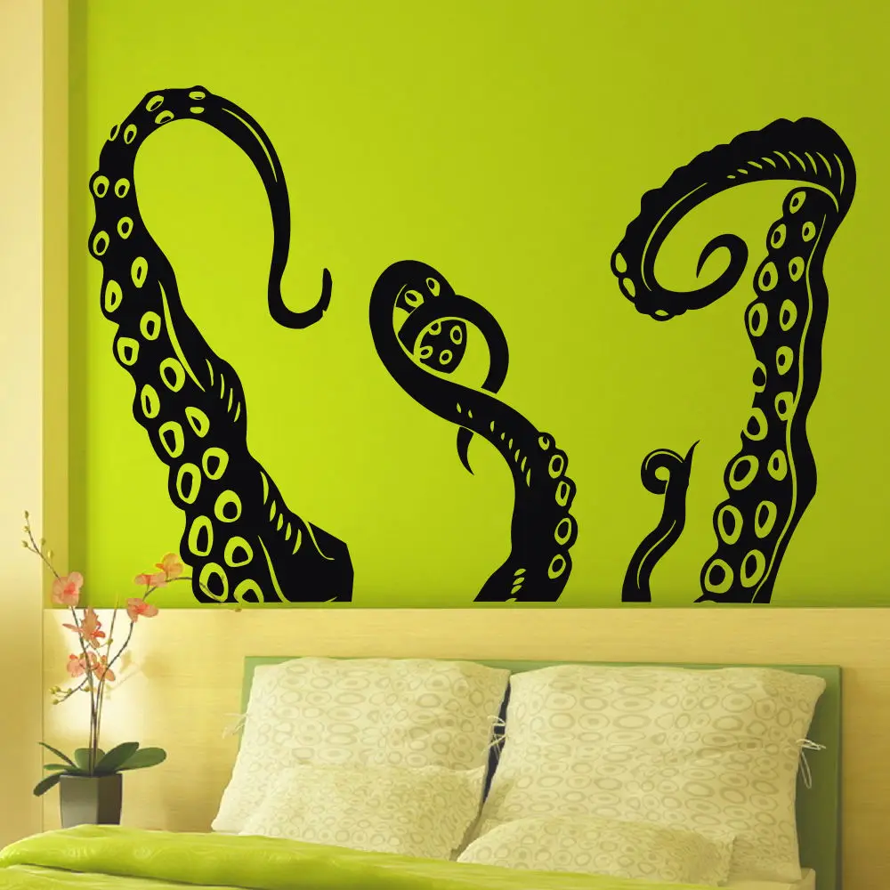 

Art Vinyl Wall Decals Octopus Sprut Tentacles Decal Sticker Art Mural Home Decoration Wall Paper Barthroom Wall Mural A-48