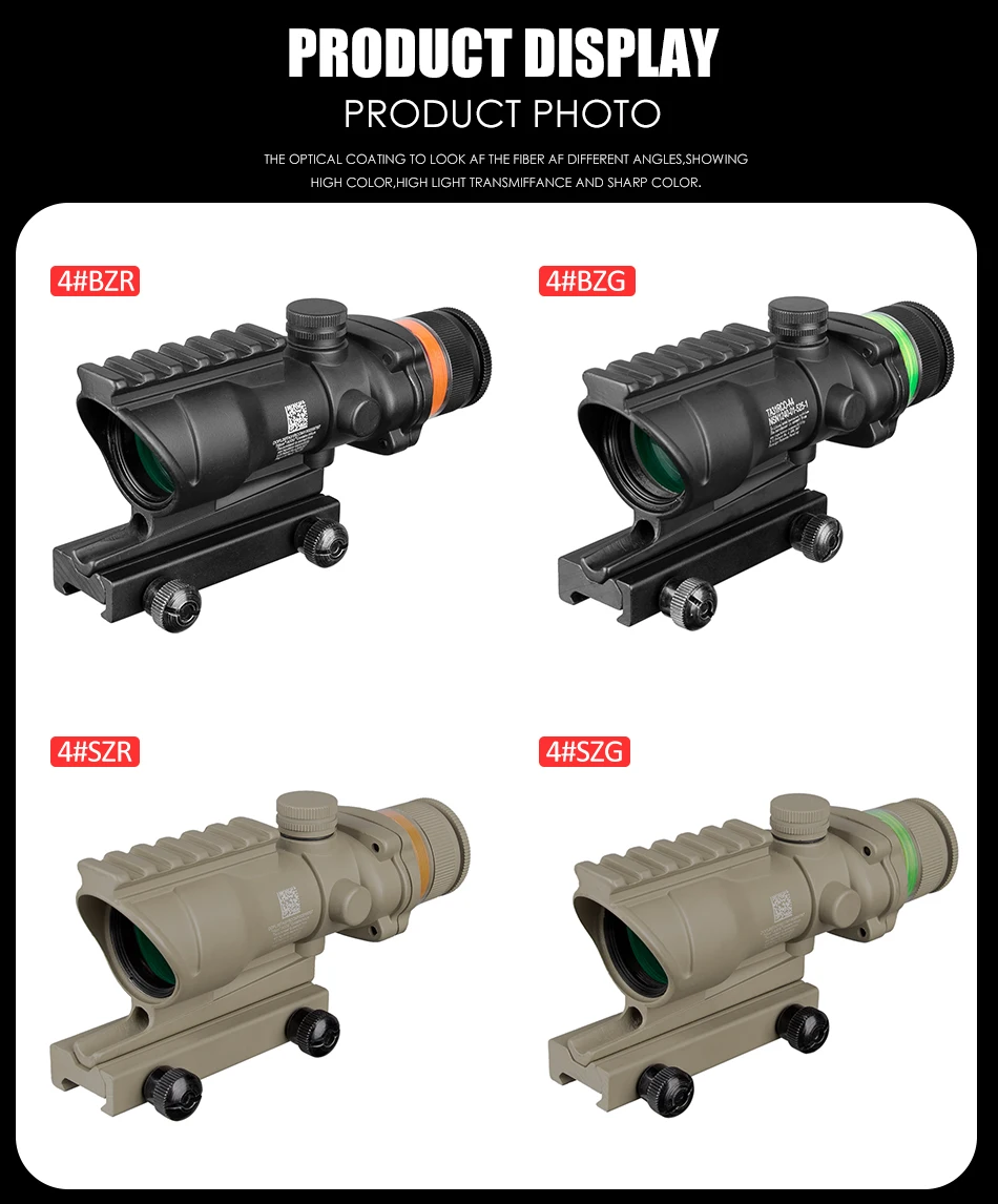 Trijicon охотничий ACOG 4X32 прицел рельсовая оптика Красная Зеленая точка крест подсветка стекло травленая сетка тактический оптический прицел