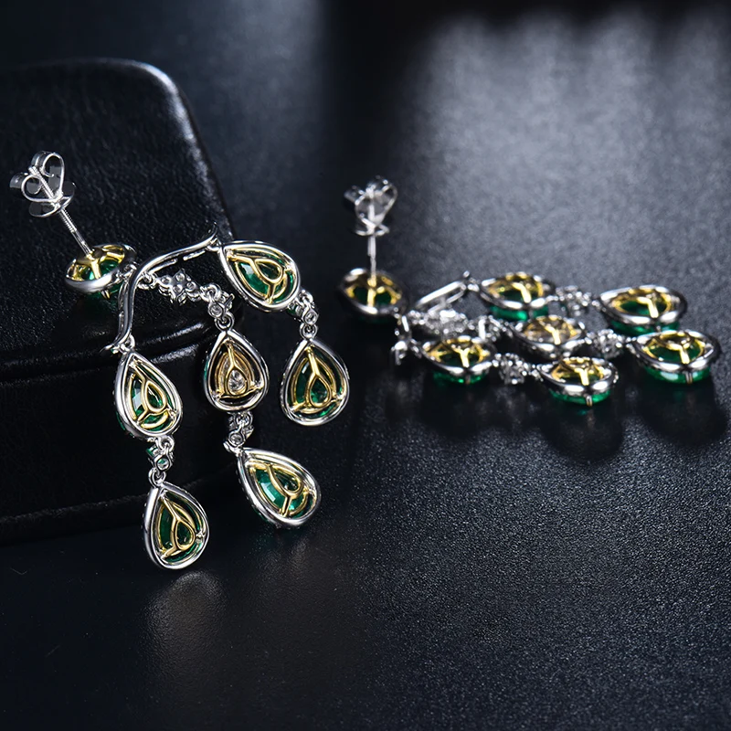 LOVERJEWELRY роскошные свадебные Dandle серьги 2019 Твердые серебряные ювелирные изделия с