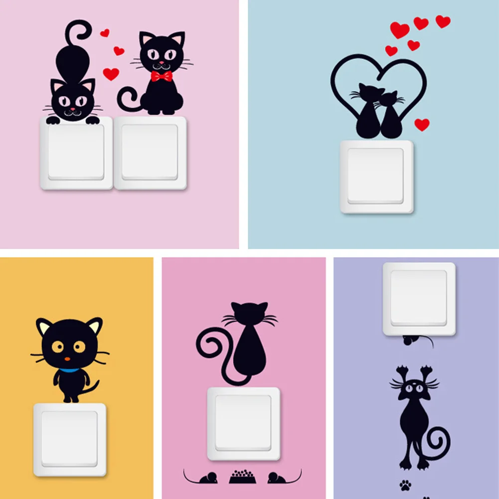 Wall Stickers Switch Cat Light Decor Decals Art Mural Baby Nursery Room | Дом и сад