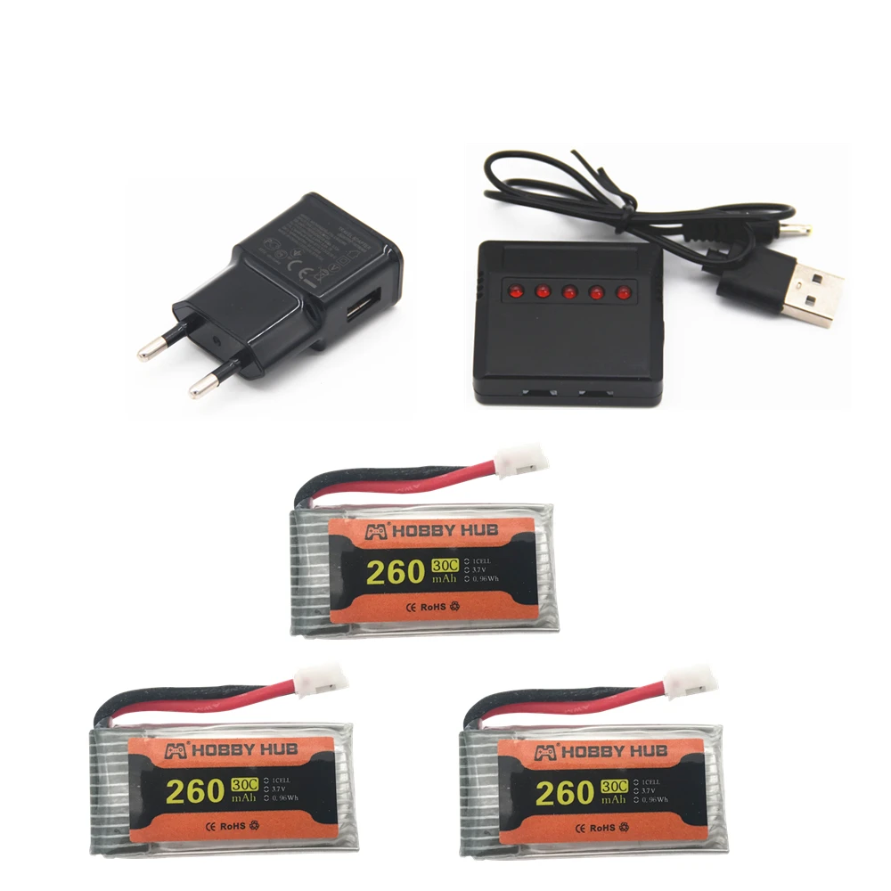 Батарея для H36 батарея 3,7 V 260mAh для Eachine E010 E011 E013 Furibee F36 NH010 H36 RC Квадрокоптер части Lipo батарея - Цвет: 3PCS 5in1 EU