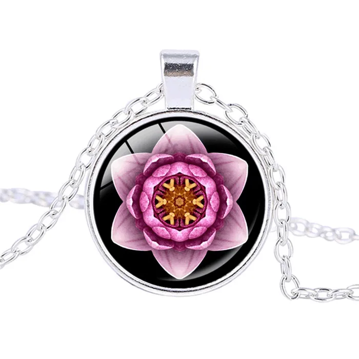 Мандала кулон Цепочки и ожерелья голубая Книги по искусству Zen Подвески Стекло