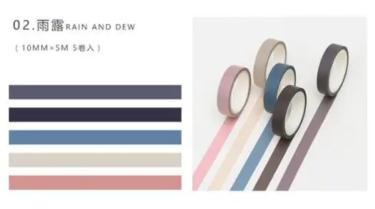 5 шт./кор. японский Винтаж/Макарон цвет лента для декорации Washi DIY планировщик дневник в стиле Скрапбукинг маскирующая лента Escolar - Цвет: 3