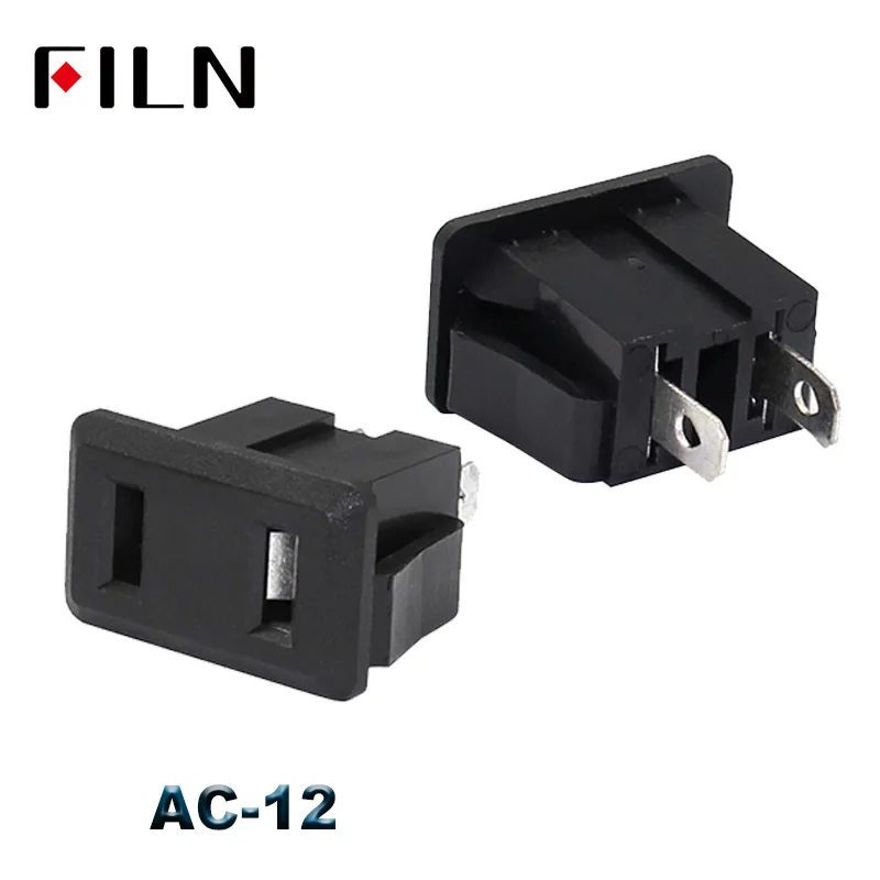 AC-12 IEC320 C14 электрическое гнездо переменного тока 3 pin Красный светодиодный 250V кулисный переключатель 10A предохранитель женский мужской гнездо входа разъем 2-контактный разъем крепление - Цвет: AC-12