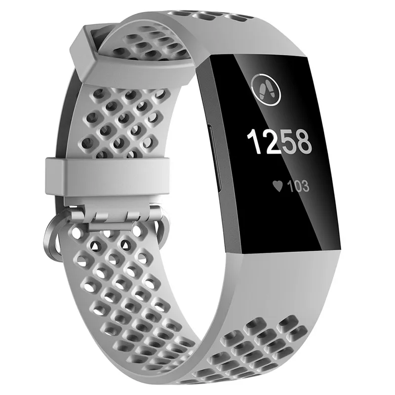 Дышащий зарядный 3 ремешок для Fitbit спортивный браслет полосы Силиконовый удобный браслет для женщин и мужчин