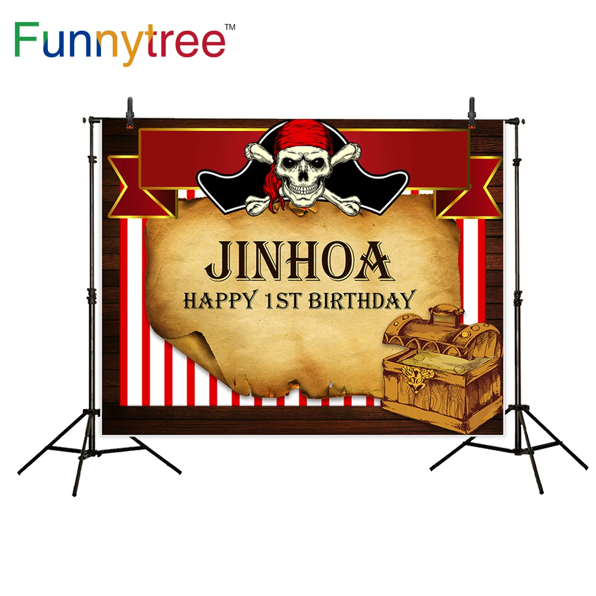 Фотофон Funnytree пиратский для студийной фотосъемки деревянное сокровище старый