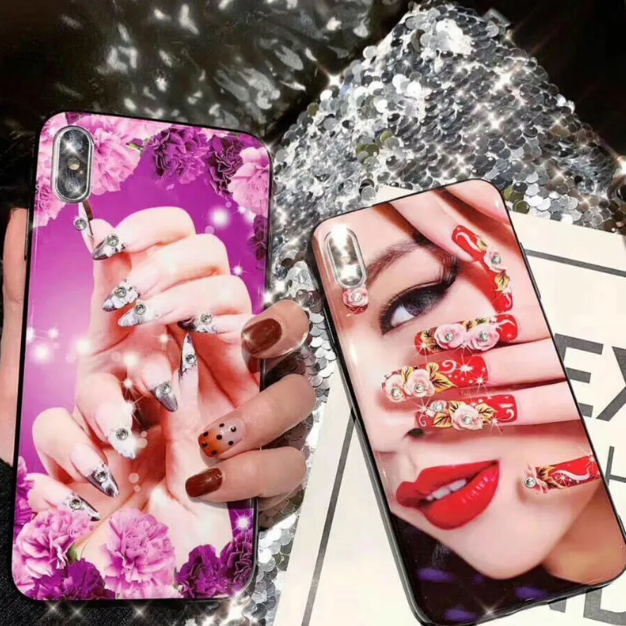 Роскошный Новый Модный глянцевый чехол для Iphone XS Max XR X 8 7 6 6S Plus с 3D блестящими