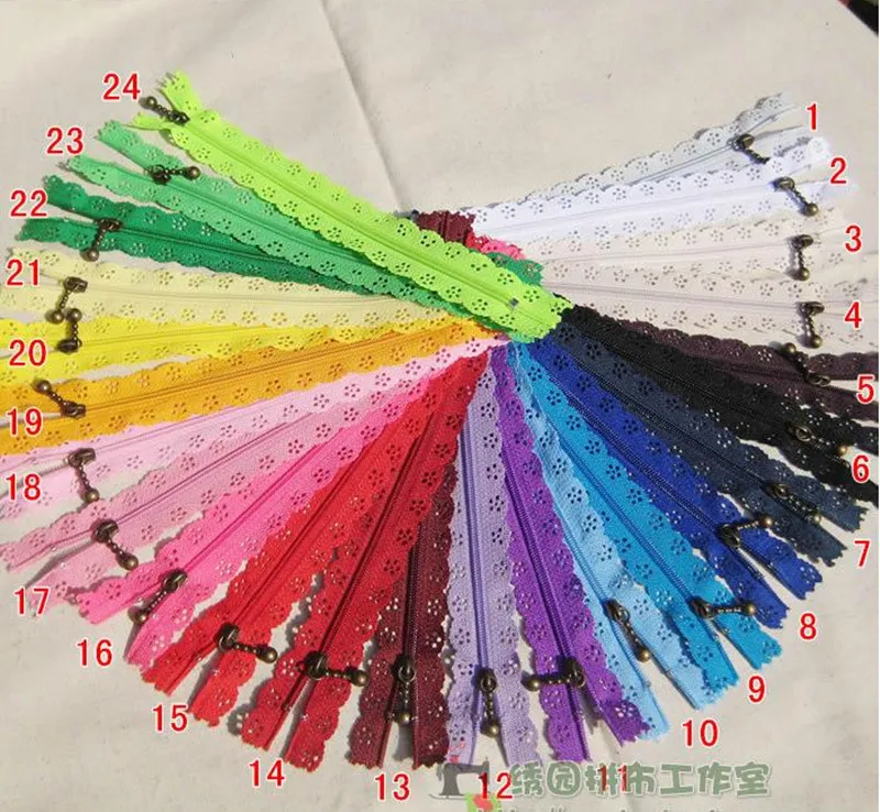 20 см кружевная молния античная бронза Съемник 24 цвета смешанные 50 шт./лот цветок