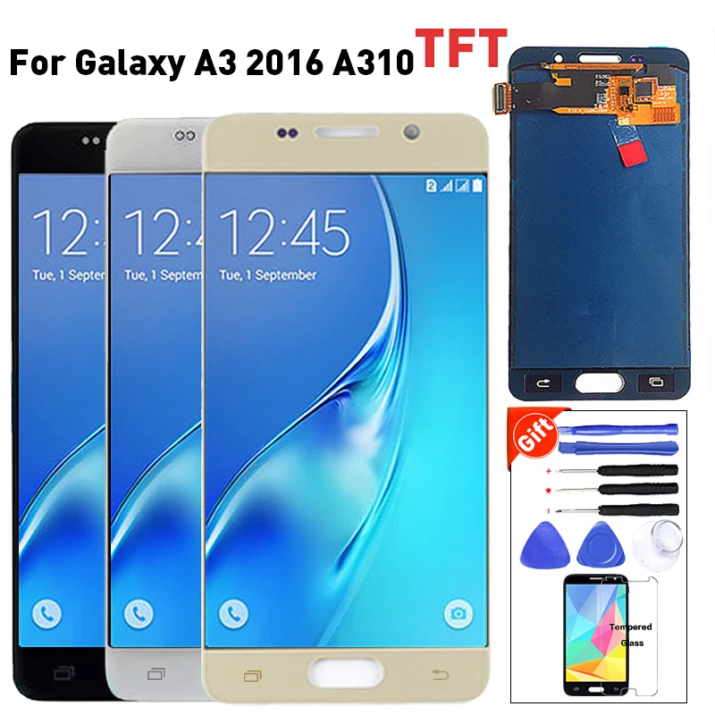 Для Samsung Galaxy A3 2016 A310 A310F A310H A310M ЖК-дисплей протестированный дигитайзер сенсорный