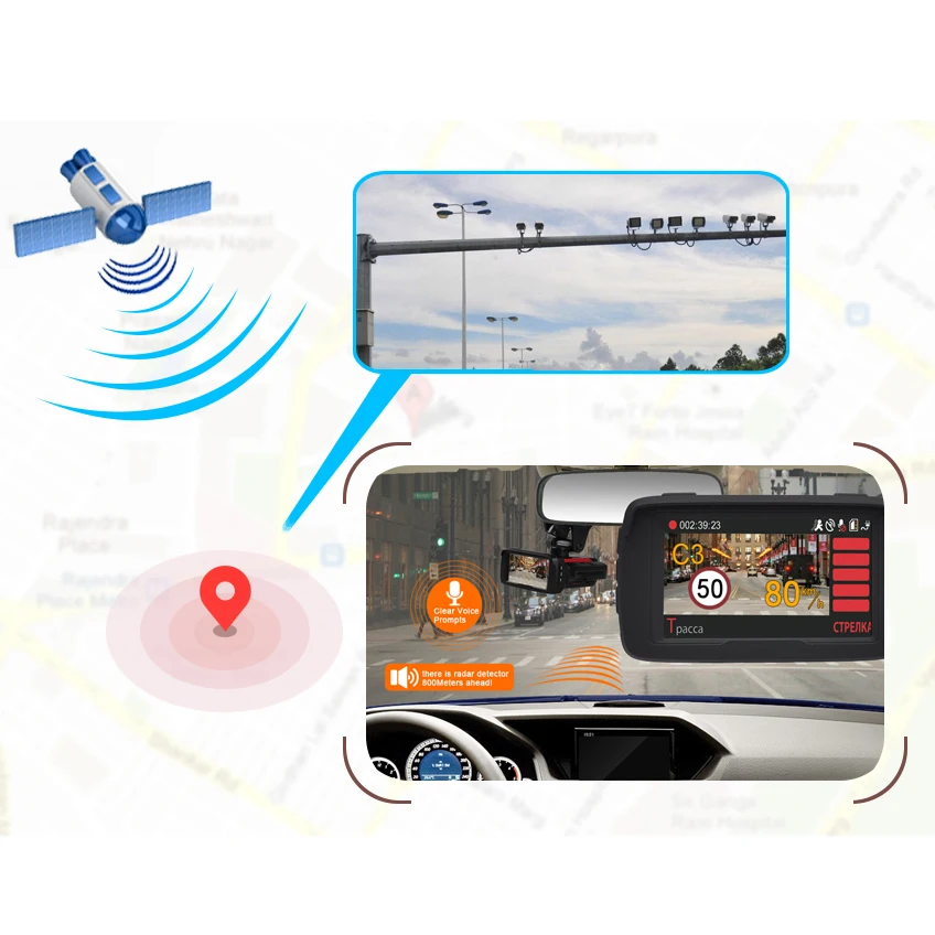 Автомобильный видеорегистратор радар детектор 3 в 1 Dvr gps Радар Регистратор