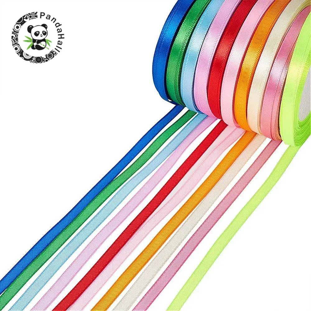 

Satin Ribbon, Mixed Color, 1/4"(6mm), 25yards/roll(22.86m/group), 10rolls/group, 250yards/group