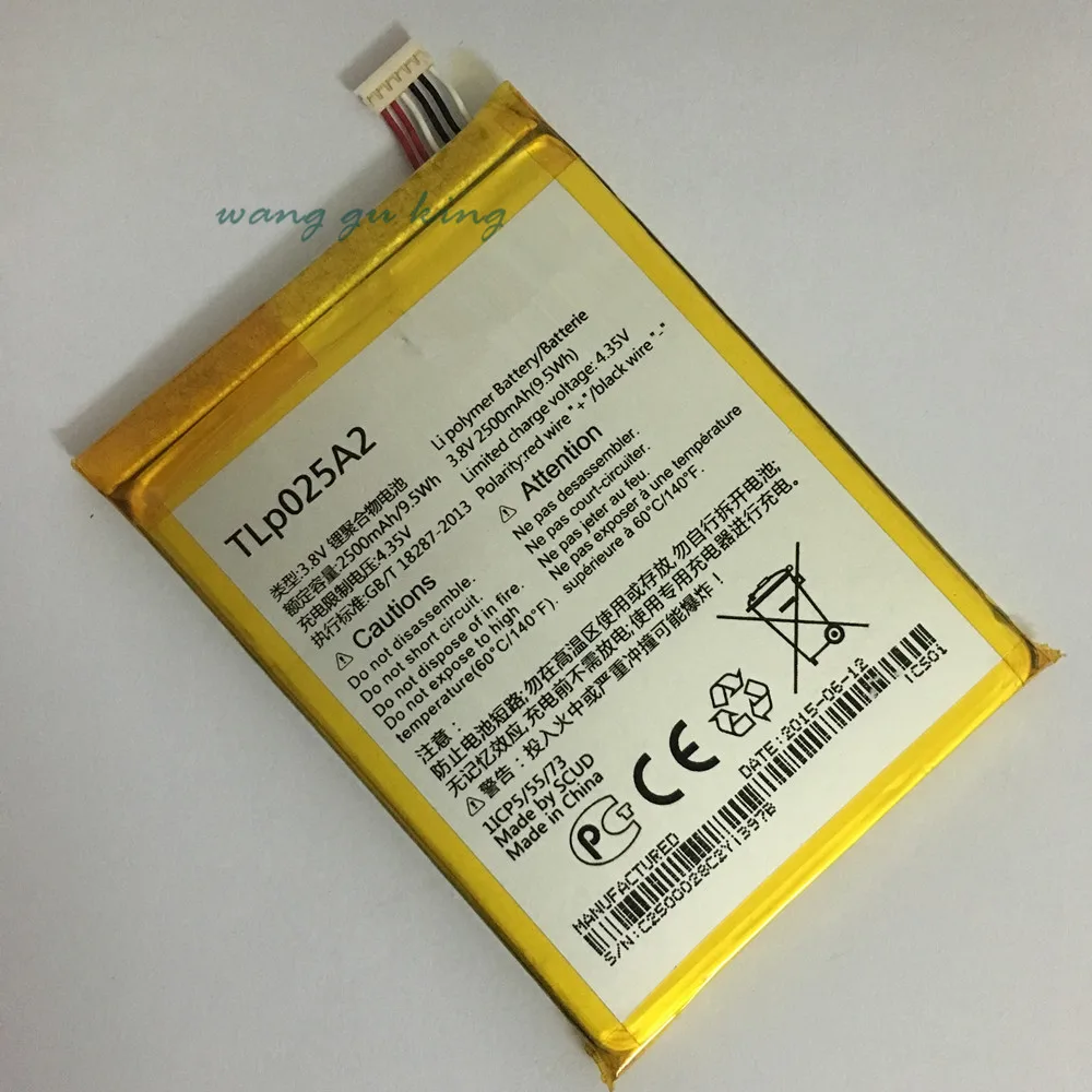 2500 мАч новый оригинальный высококачественный аккумулятор TLp025A2 для ALCATEL one touch OT