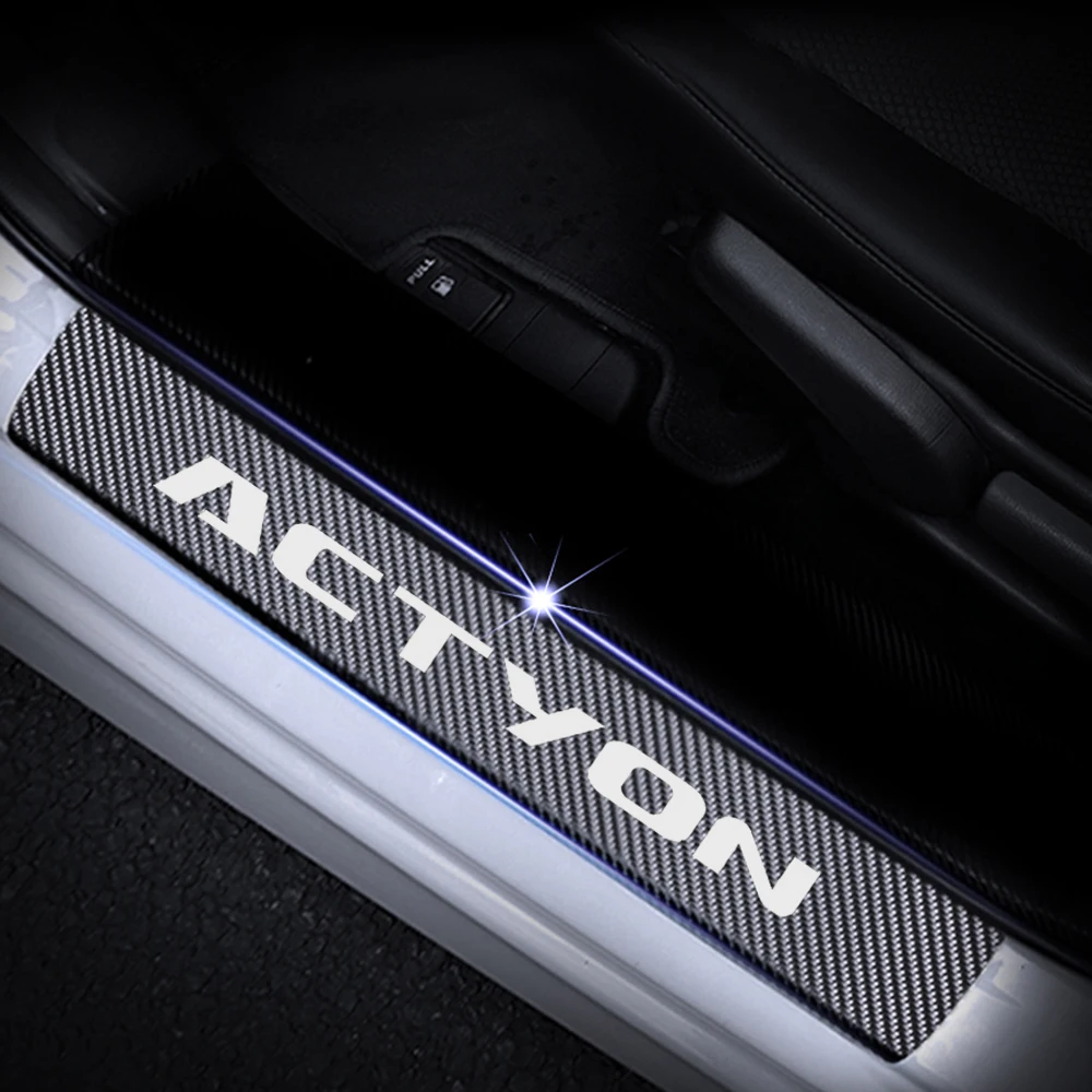Автомобильный Стайлинг Для Ssangyong ACTYON, Виниловая наклейка из углеродного волокна, защита порога автомобиля, Накладка на порог, защита для порога, автомобильные аксессуары