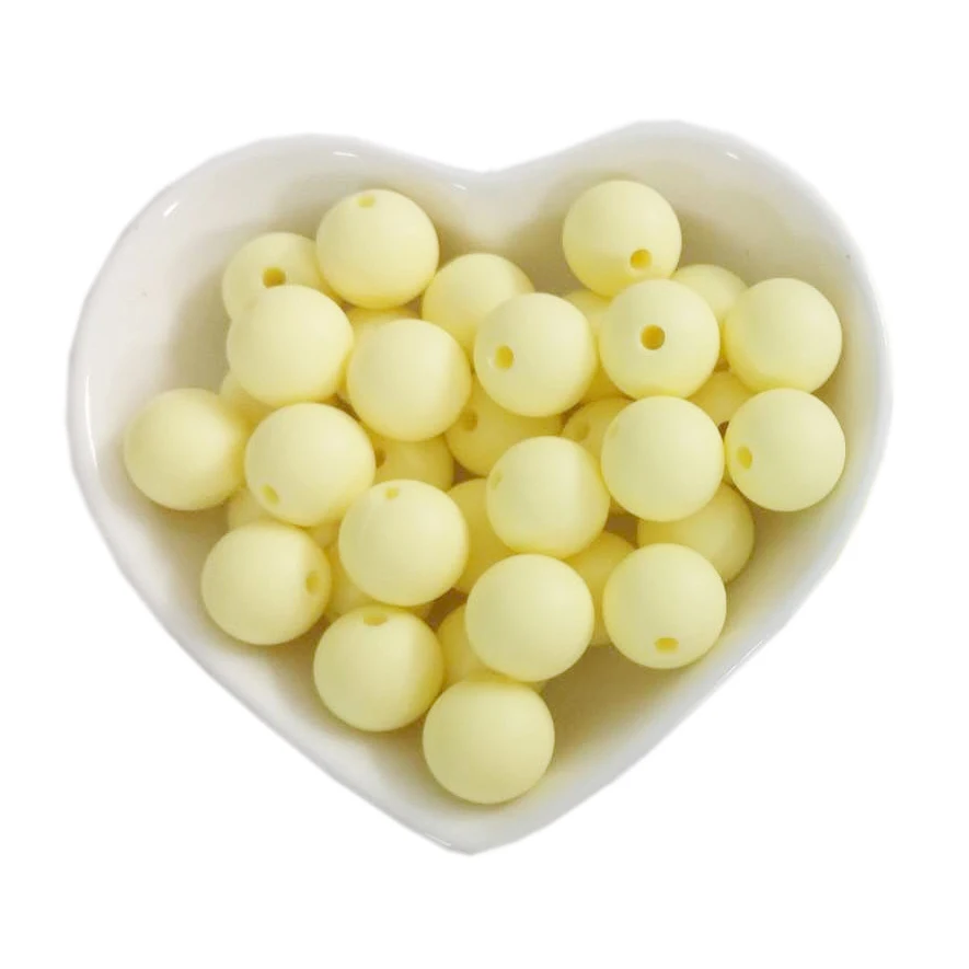 200pcs Yellow 200 шт Силиконовые Бусины круглые 12 мм Детские Прорезыватели для зубов жевательные бусины для соски клипсы ожерелье жевательные прорезыватели BPA бесплатные силиконовые игрушки - Цвет: 200pcs Yellow