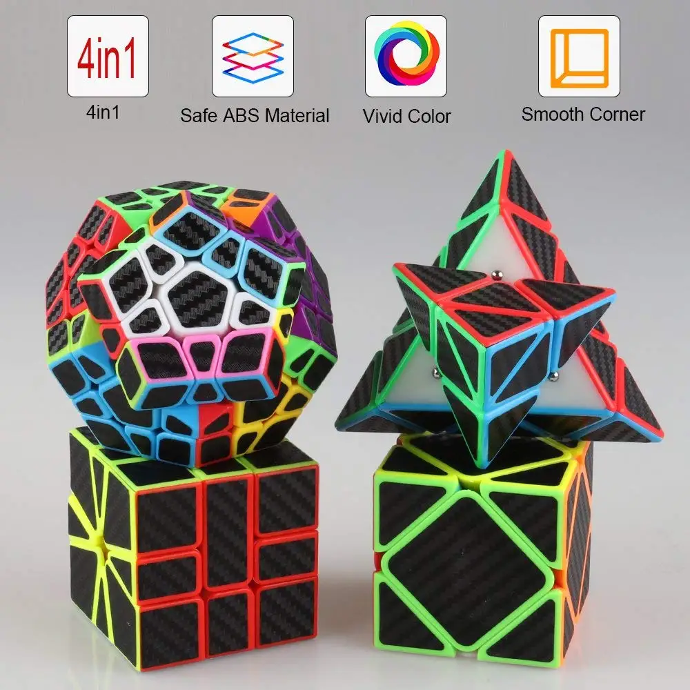 ZCube углеродного волокна Скорость куб Комплект пирамиды и Додекаэдр 3x3 косой