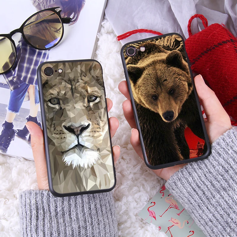 Tiger Leopard Phone Case for iphone7 8 Plus Luxury Soft Silicone Cover iPhone8 6 6s X XR XS Max TPU |