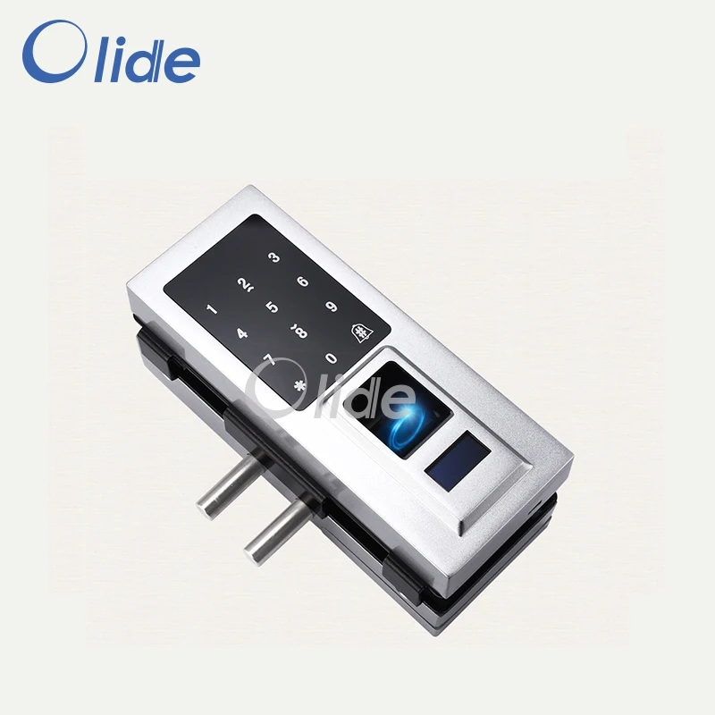 Olide отпечаток пальца стеклянный дверной замок Пароль/отпечаток пальца/RFID карта в
