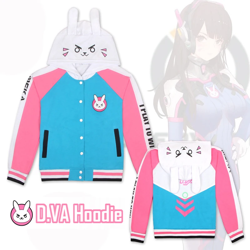 Каваи игра OW D. va толстовка с капюшоном Dva Косплей бейсбольное пальто Хэллоуин вечерние костюмы на Хэллоуин для женщин Прямая поставка