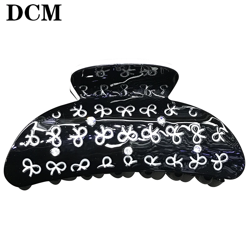 Dcm Вырезка двойной узел Акриловые Волосы Когти черный белые женские туфли