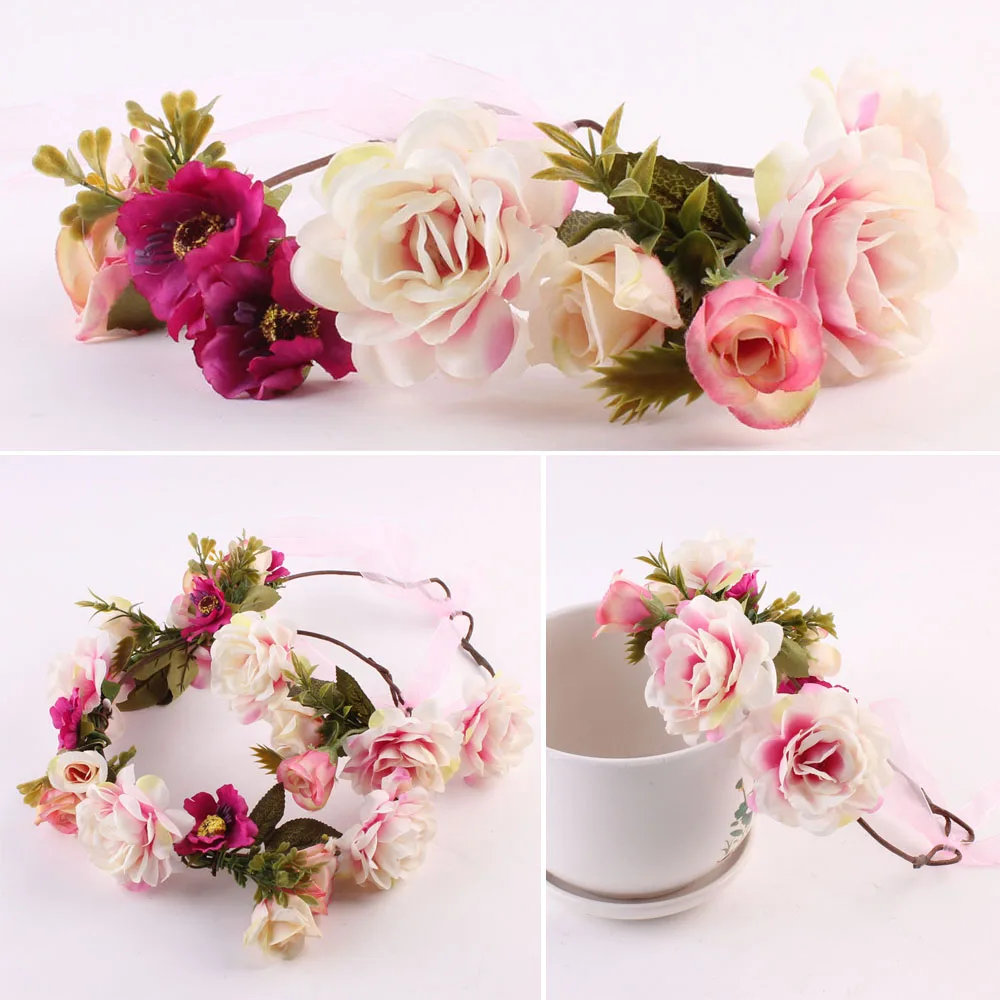 Повязка на голову с цветами для мамы и ребенка 1/2 шт.|floral hairband|crown hairbandfloral crown |