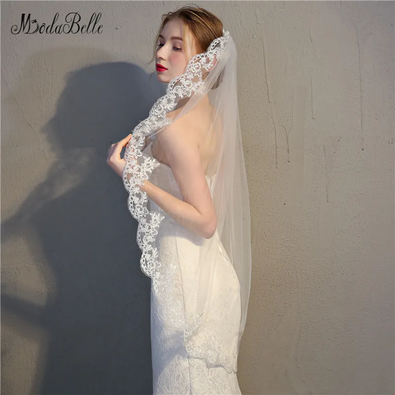 Модная свадебная фата цвета слоновой кости 1 метр с расческой Velos Novias Boda