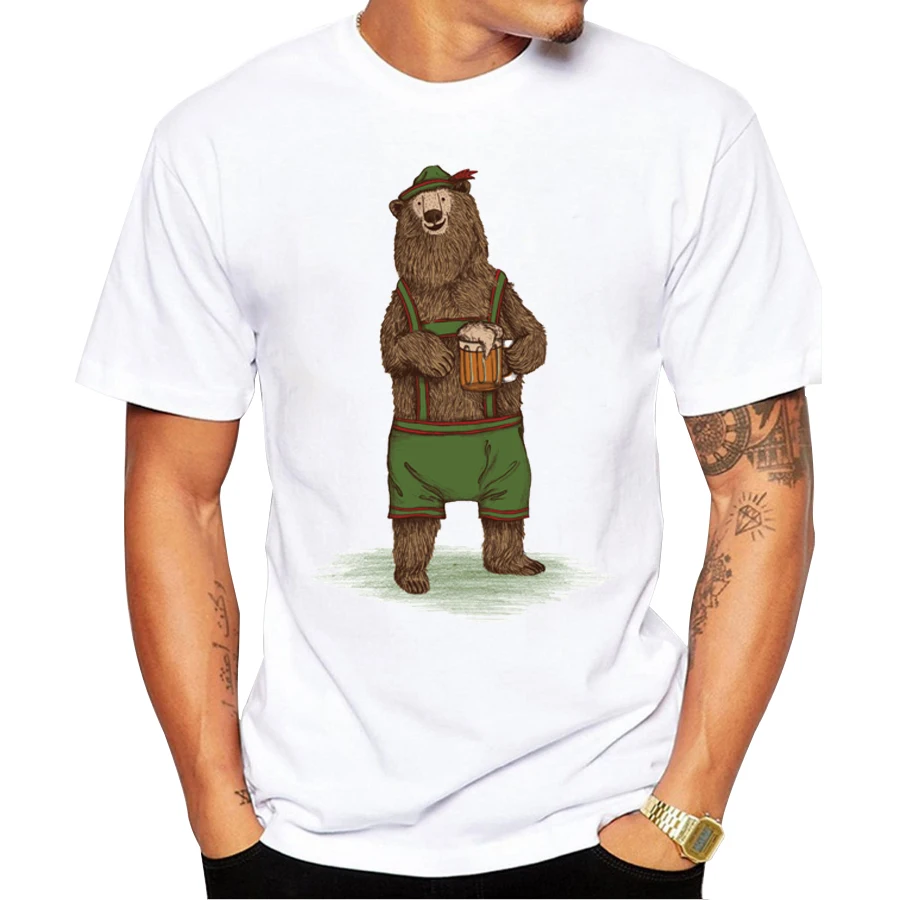 2018 Мужская индивидуальная футболка модные традиционные немецкие медвежьи