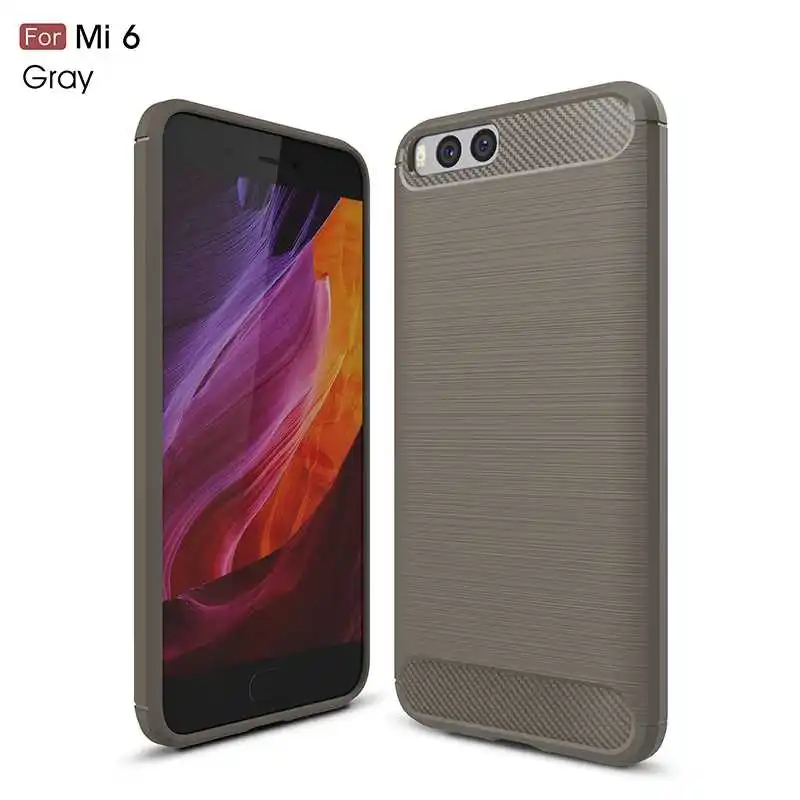 Gray Mokoe mi модный Ударопрочный Мягкий силиконовый чехол 5,1" для Xiaomi mi 6 Чехол для Xiaomi mi 6 mi 6 Чехол для телефона - Цвет: Gray