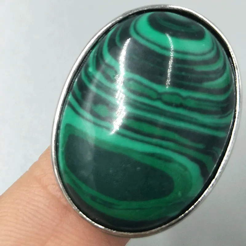 Тигровый глаз Малахитовый Кристалл Сердолик золотой камень Howlite натуральный Лазурит Овальный шарик кольцо 6,5~ 1" US настроить WFH389