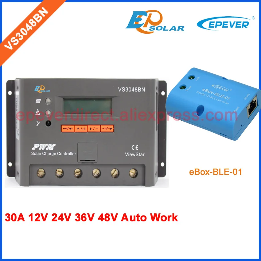 

solar 48V battery charger controller VS3048BN 30A 30amps EPEVER PWM bluetooth function box only for Android Phone system