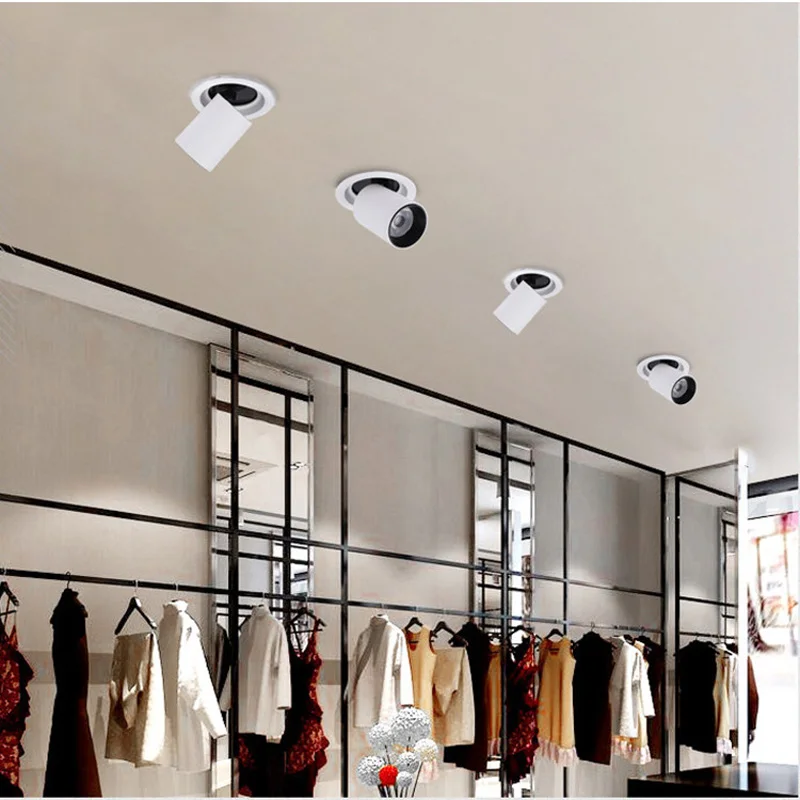 Потолочные точечные COB светодиодные лампы поворотный встраиваемый вниз