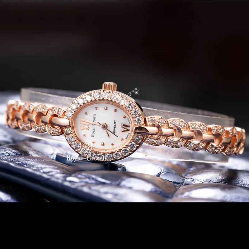 Small Royal Crown Lady Women's Watch Japan Quartz Hours Fashion Clock Bracelet Luxury Rhinestone Bling Girl's Birthday Gift Box