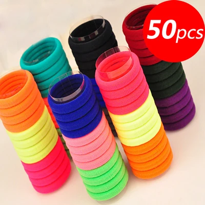 Style 6 Arherigele 10/30/50pcs Black Rubber Band Hair Ties/Rings/Ropes Gum Ponytail Holders Hair Accessories for Women Elastic Hair Band - Цвет: Style 6
