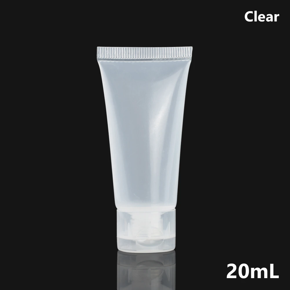 20ml Clear 1 шт. пустые пластиковые портативные трубки сжимайте косметический крем Лосьон бутылка для путешествий 20 мл 30 мл 50 мл 100 мл контейнер косметичка - Цвет: 20ml Clear
