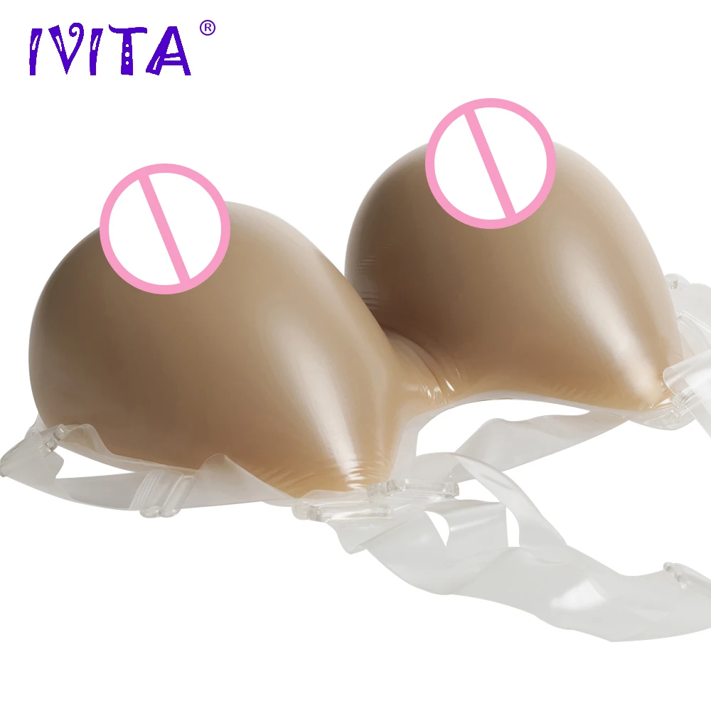 IVITA 2000 г силиконовые формы груди с плечевыми лямками для косплея Драг королева