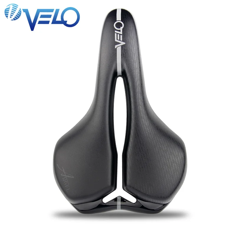 Saddle Велосипедное седло Velo для горной дороги, непромокаемое велосипедное седло из микрофибры и кожи, мягкое комфортное велосипедное седло - Цвет: Saddle
