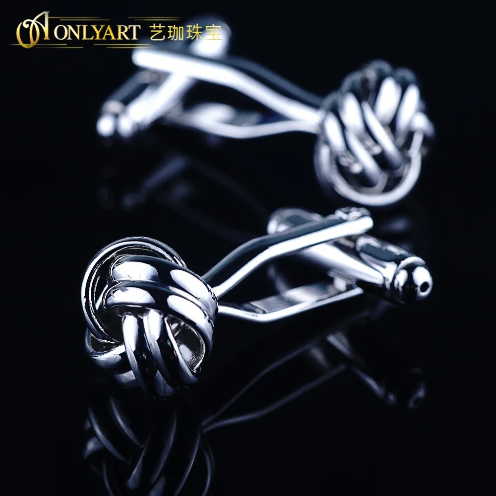 

Men Knot Cufflink Rhodium Plated Fashion Jewellery Cuff Links For Men's Shirt OnlyArt Free Shipping