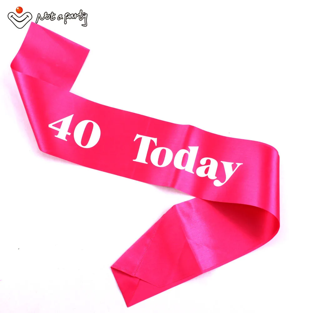 HotpinkWhr40today Сексуальная лента для дня рождения с черно-белым принтом, пояс для дня рождения, для взрослых, для празднования 21, 30, 40, 50 лет, вечерние принадлежности - Цвет: HotpinkWhr40today