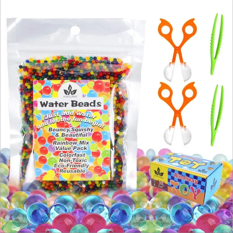 bead set Вечерние подарочные бусы, набор игрушек, нетоксичный, для детского душа, сенсорная игрушка для детей на день рождения, 10000 бусины с 2 ложками и пинцетом - Цвет: bead set