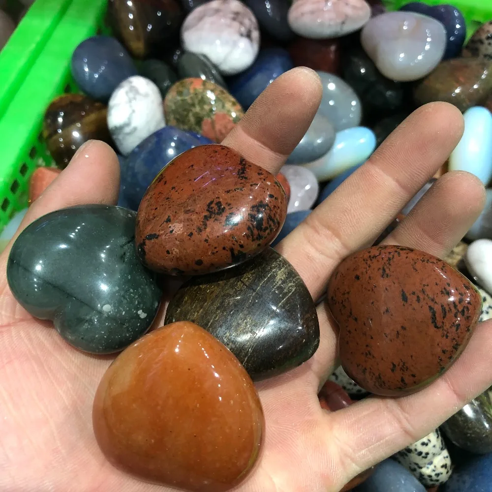 4 шт натуральный любовь Кварц сердце ручной работы резной драгоценный камень