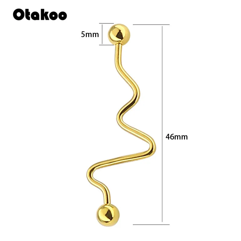Otakoo хирургические стальные витые спиральные промышленные серьги для пирсинга