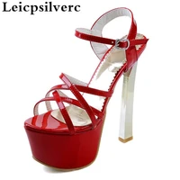 the new summer super sexy women high heeled sandals thick bandage catwalk shoes